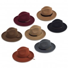 Hombre&apos;s & Mujer&apos;s Wide Brim Fedora Felt Hat With A Band (7 Color Option)   eb-38756915